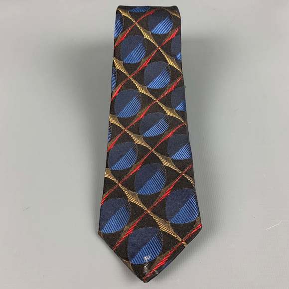 PRADA Black Multi-Color Abstract Silk Jacquard Tie - Picture 2 of 6